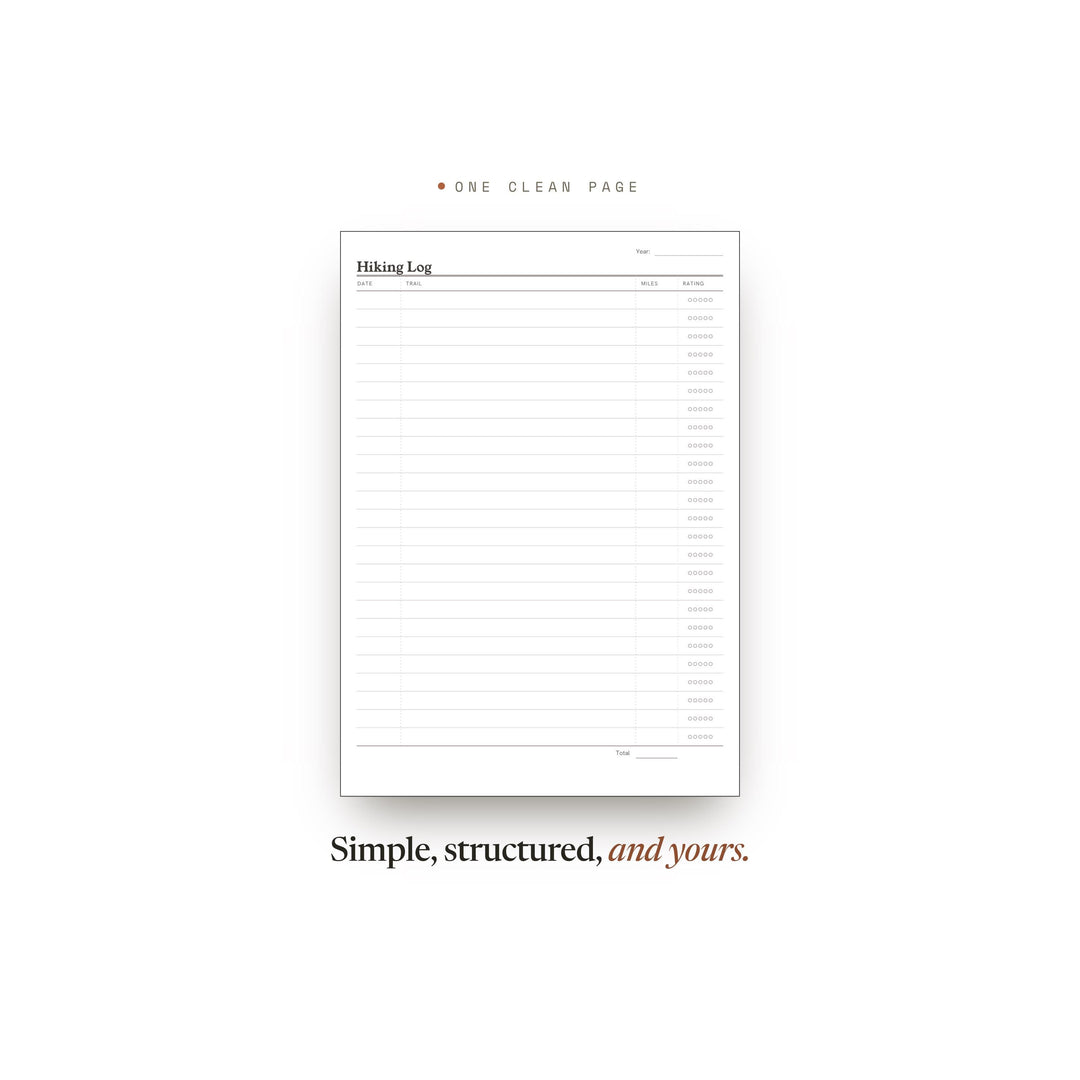 Hiking Log printable planner insert — preview image 2 of 20