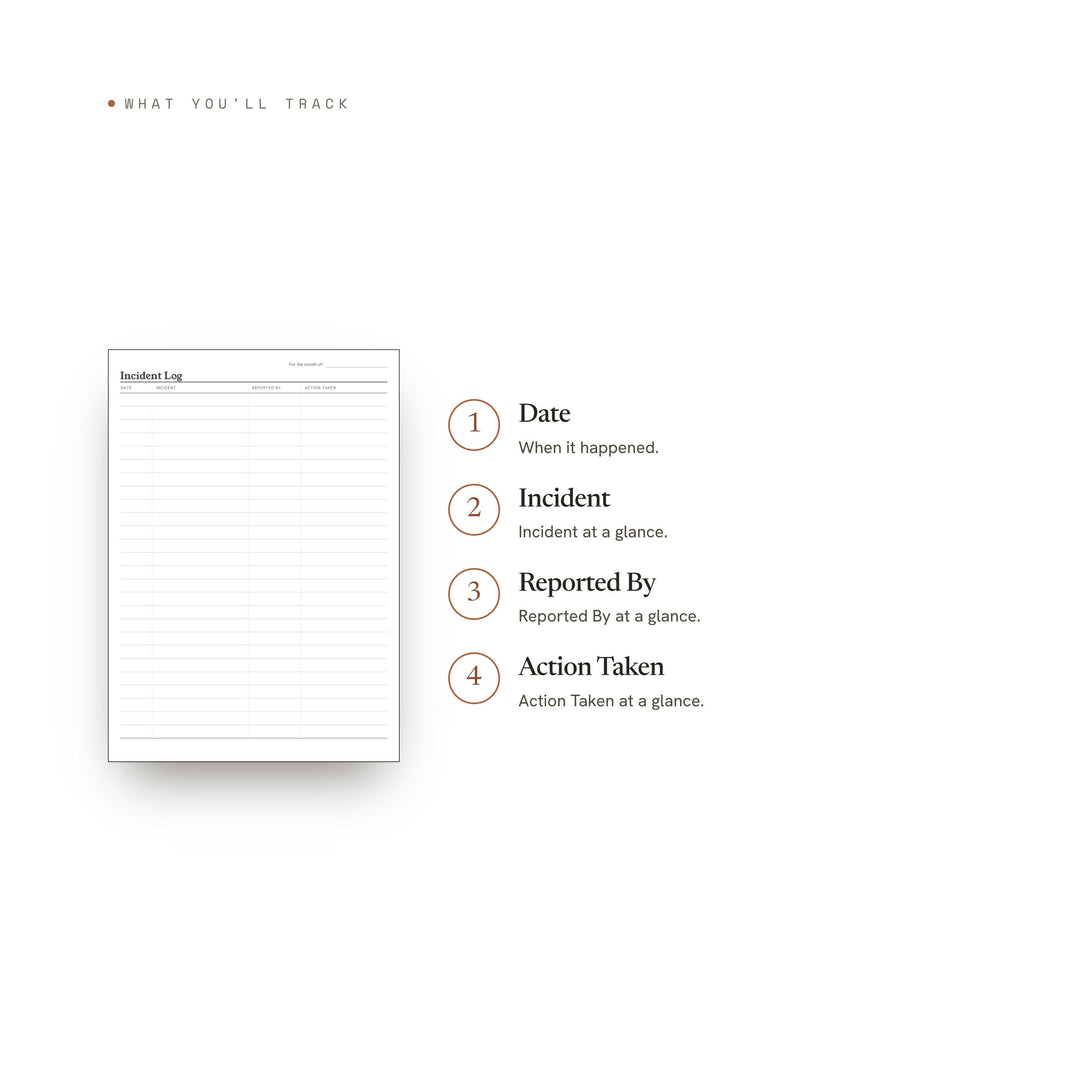 Incident Log printable planner insert — preview image 8 of 20