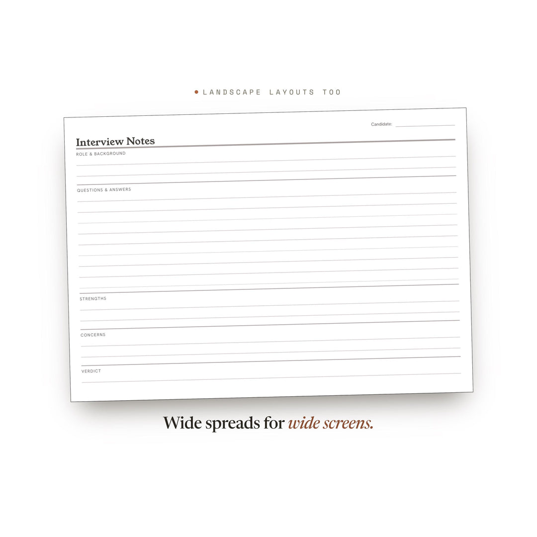 Interview Notes Planner Insert | Meeting Notes | GoodNotes iPad PDF | Digital Download