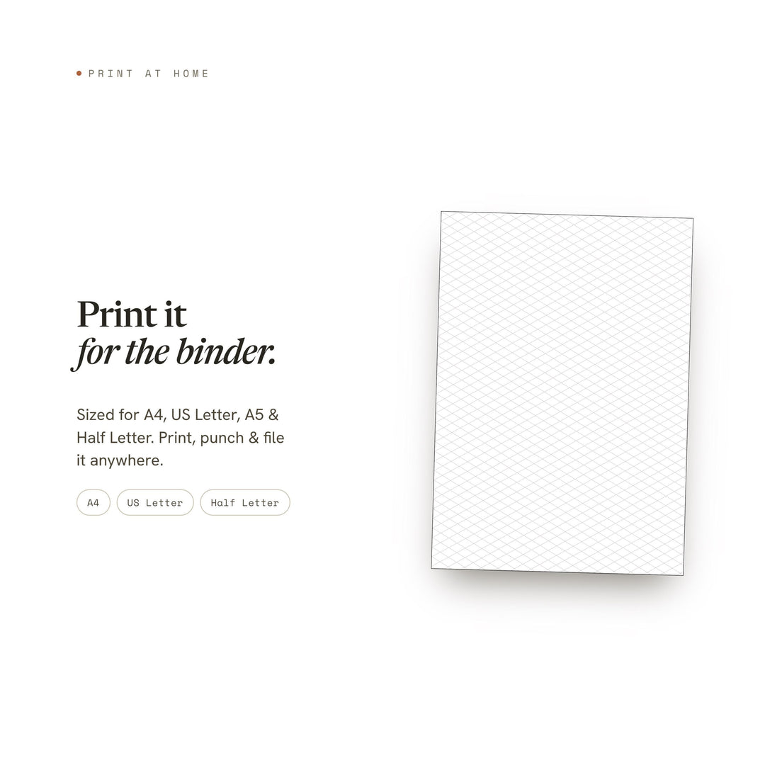 Isometric Grid Planner Insert | Dot Grid Paper | GoodNotes iPad PDF | Digital Download