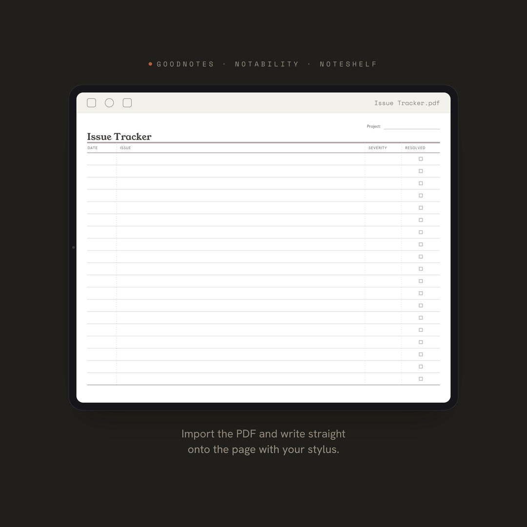 Issue Tracker printable planner insert — preview image 5 of 20