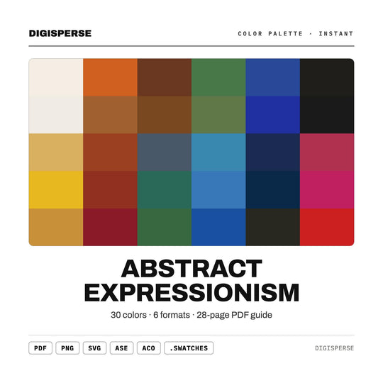 Abstract Expressionism Color Palette | 30 Procreate Swatches, ASE Guide (Digital Download)