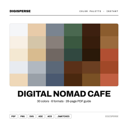 Digital Nomad Cafe color palette — main preview