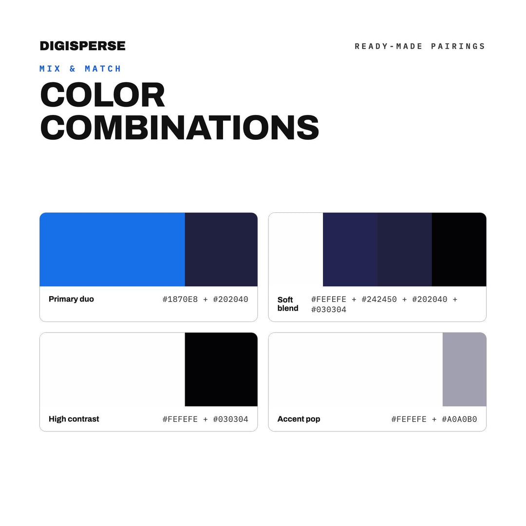 Tech Noir Color Palette | 30 Colors | Hex RGB CMYK | Procreate Swatches + ASE | Digital Download