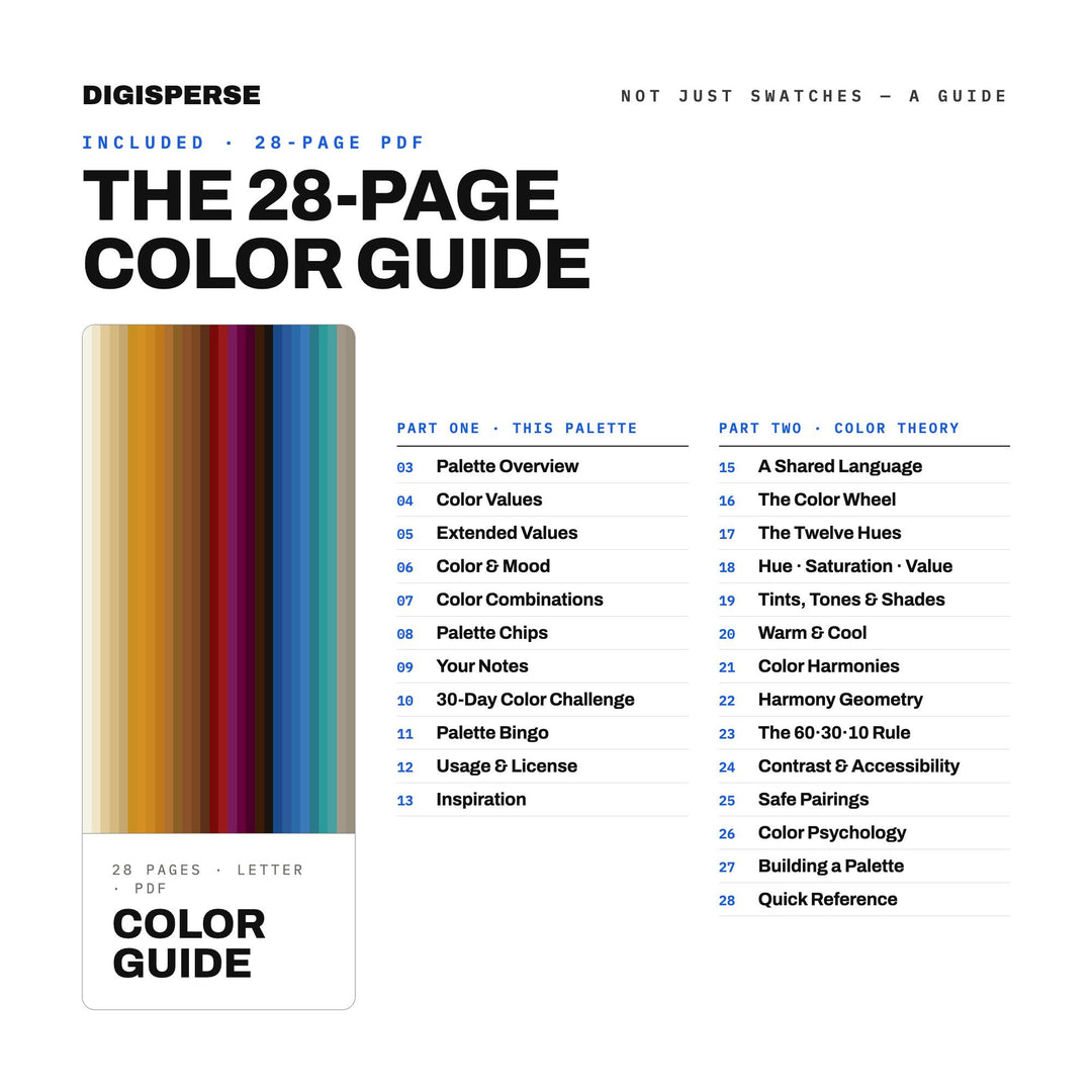 Phoenician Shore Color Palette | 30 Procreate Swatches, ASE, PDF Guide (Digital Download)