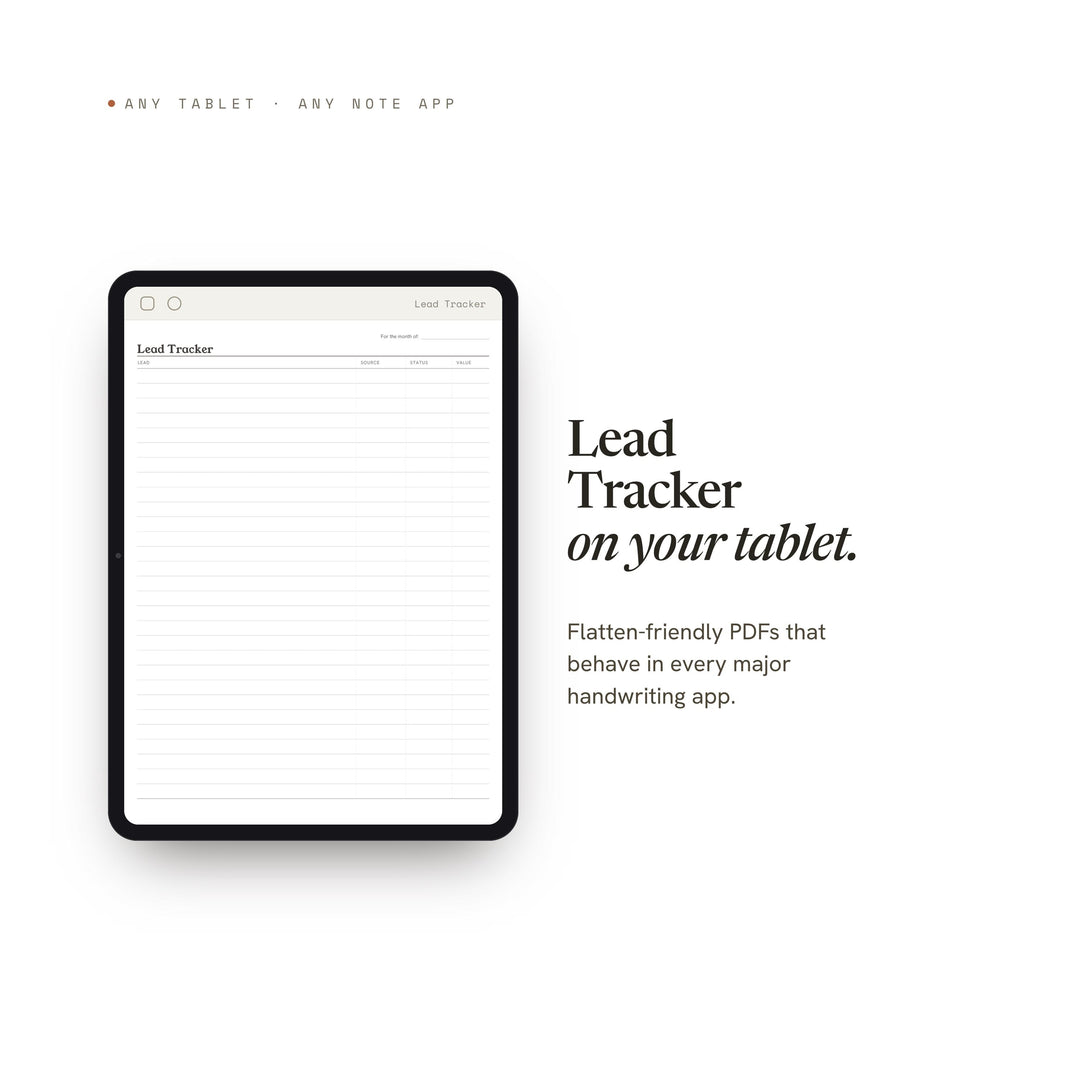 Lead Tracker Planner Insert | Client Tracker | GoodNotes iPad PDF | Digital Download