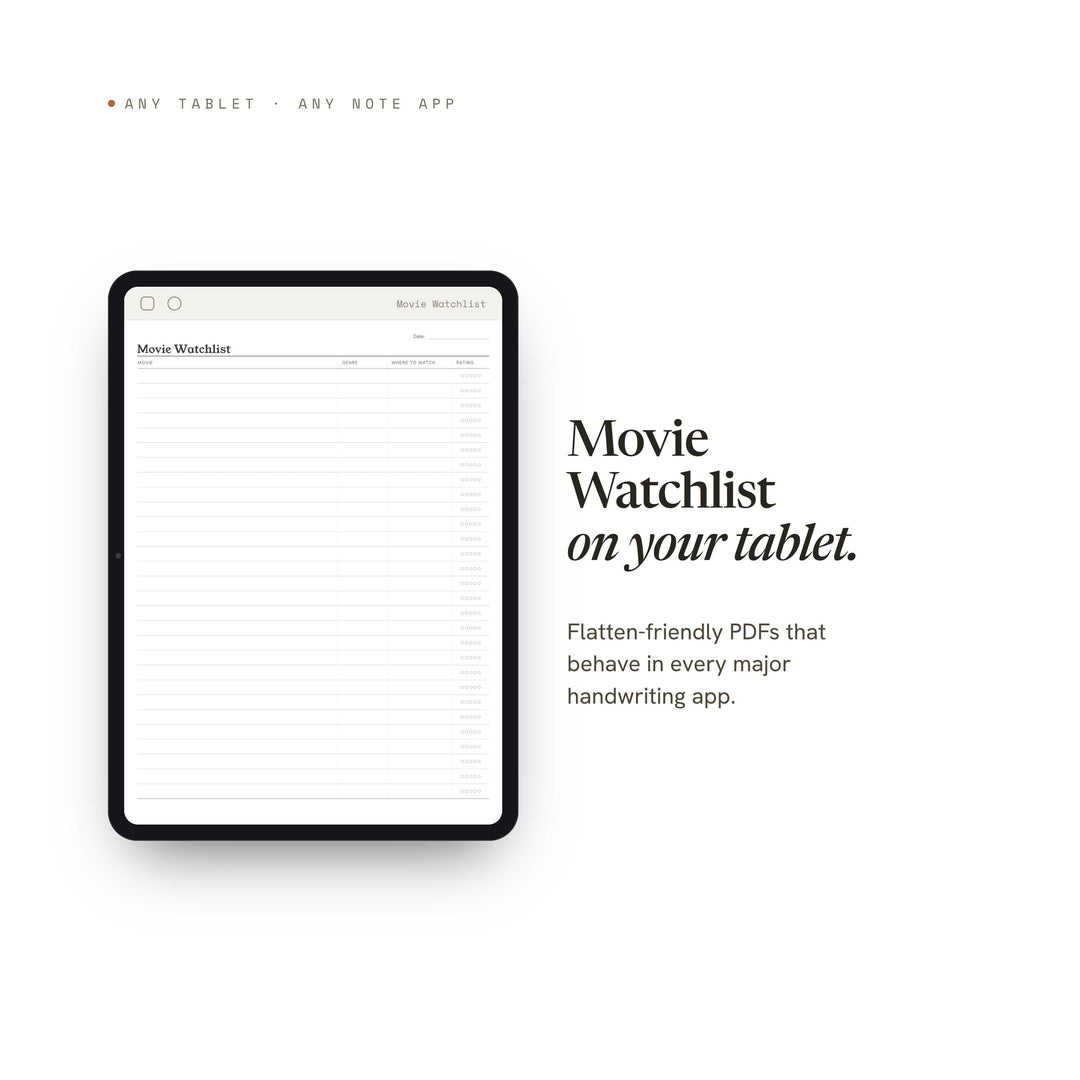 Movie Watchlist printable planner insert — preview image 6 of 20
