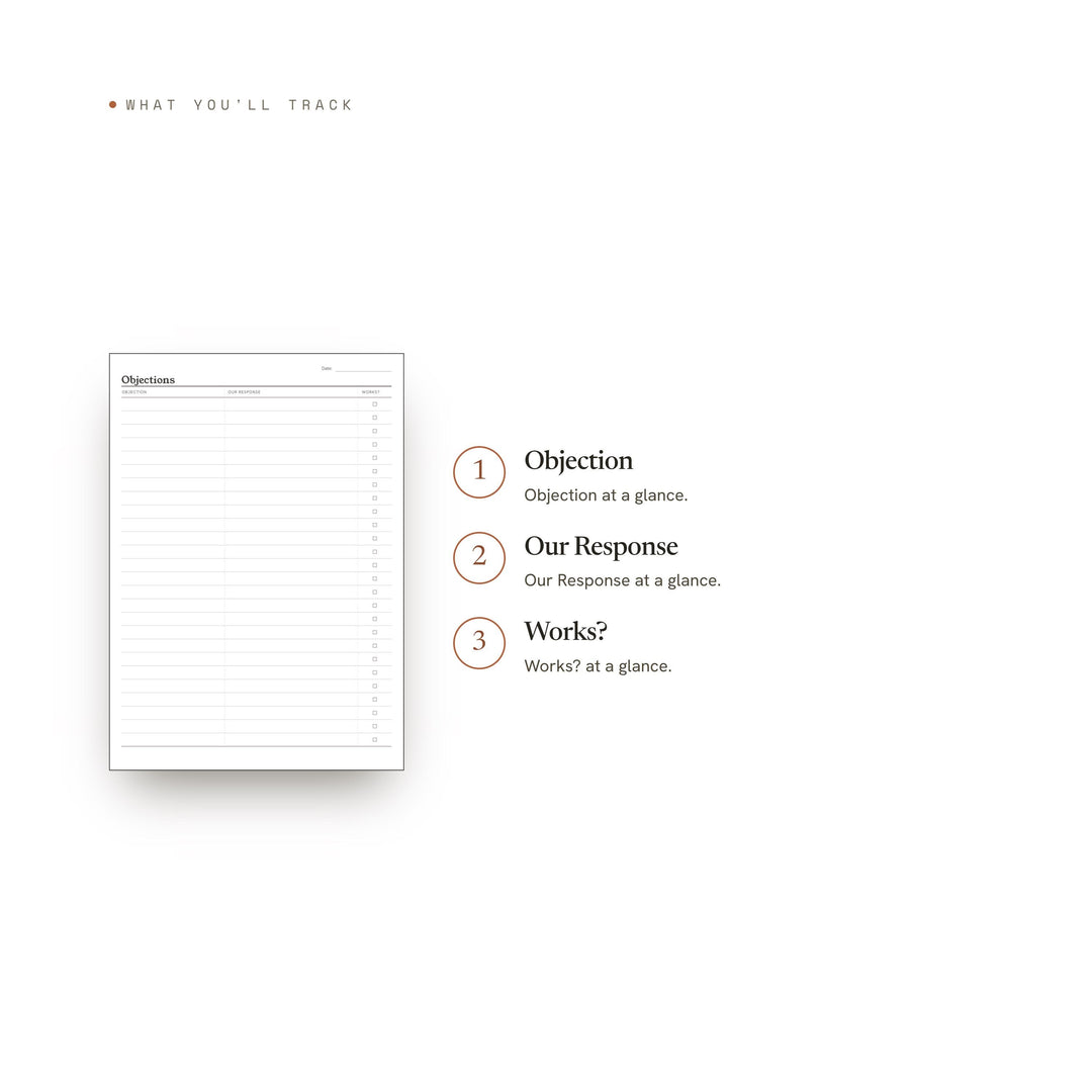 Objections printable planner insert — preview image 8 of 20