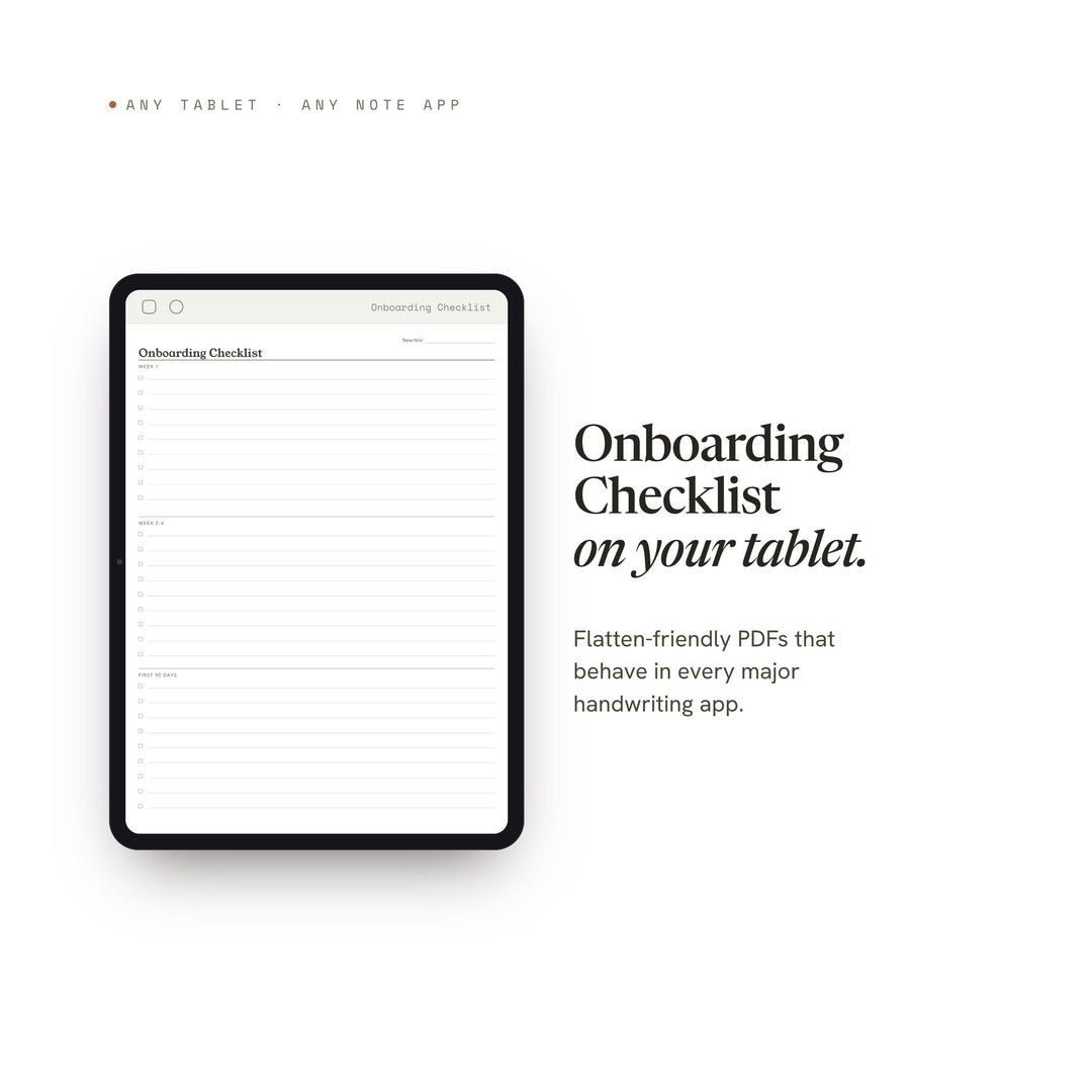 Onboarding Checklist Planner Insert | Hr Planner | GoodNotes iPad PDF | Digital Download