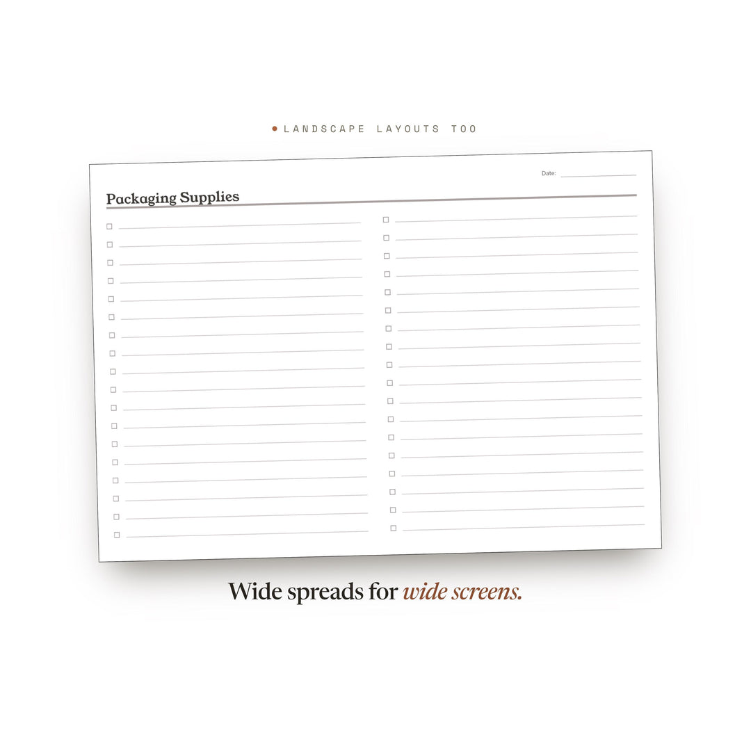 Packaging Supplies Planner Insert | Ecommerce Planner | GoodNotes iPad PDF | Digital Download