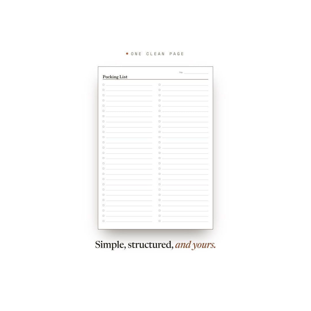 Packing List Planner Insert | Travel Planner | GoodNotes iPad PDF | Digital Download