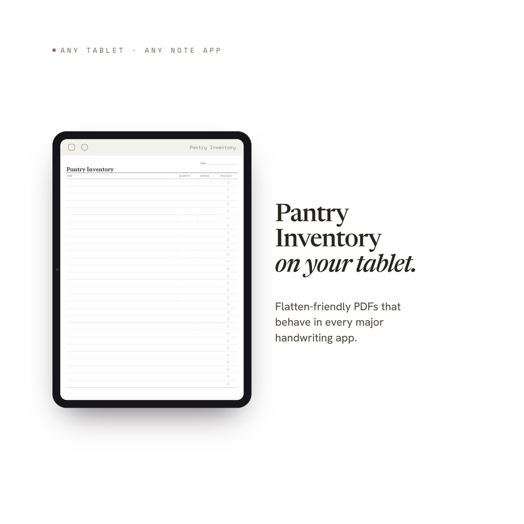 Pantry Inventory Planner Insert | Home Planner | GoodNotes iPad PDF | Digital Download