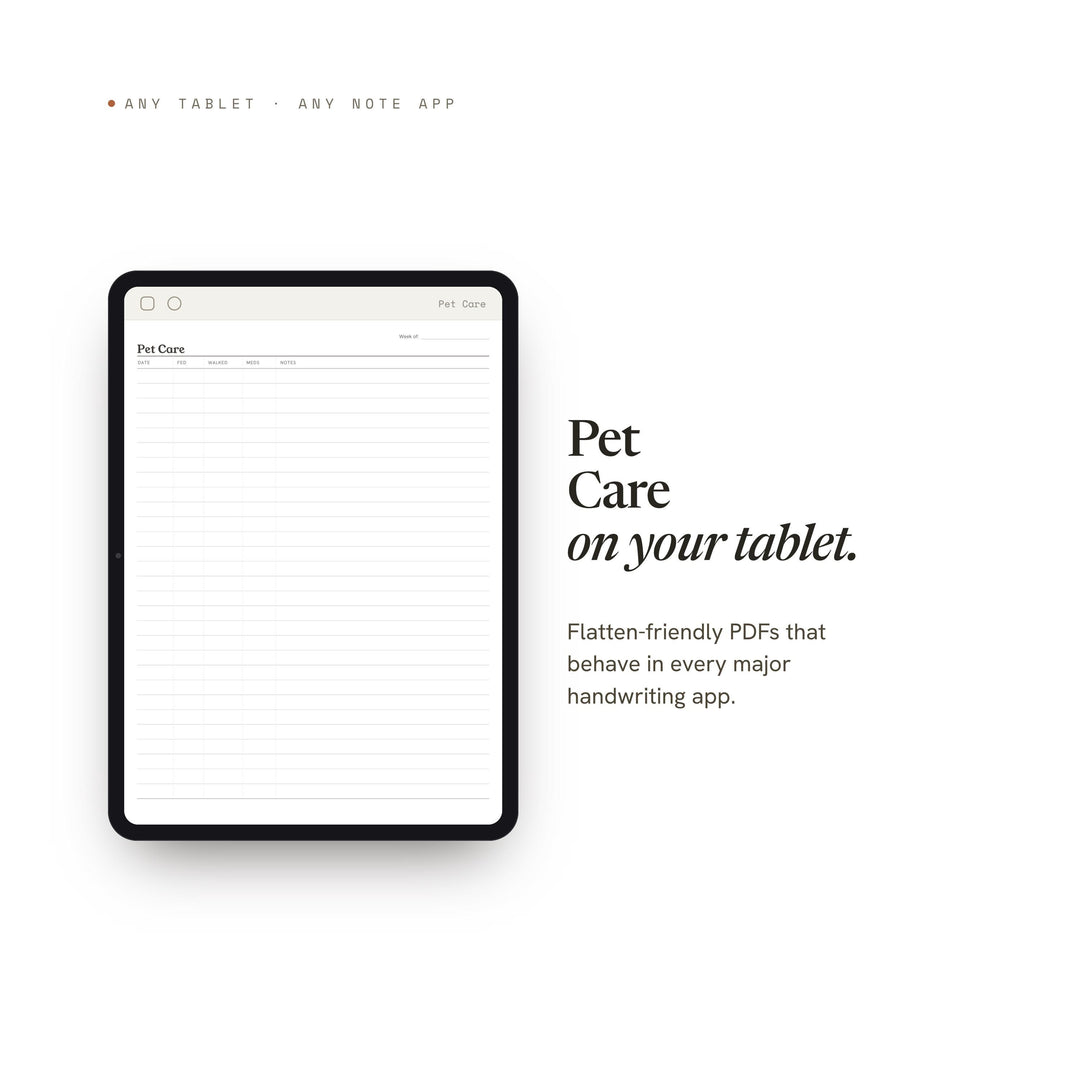 Pet Care Planner Insert | Home Planner | GoodNotes iPad PDF | Digital Download