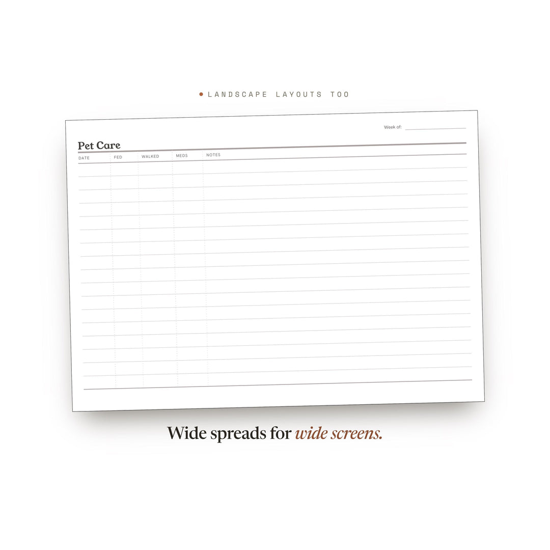 Pet Care Planner Insert | Home Planner | GoodNotes iPad PDF | Digital Download