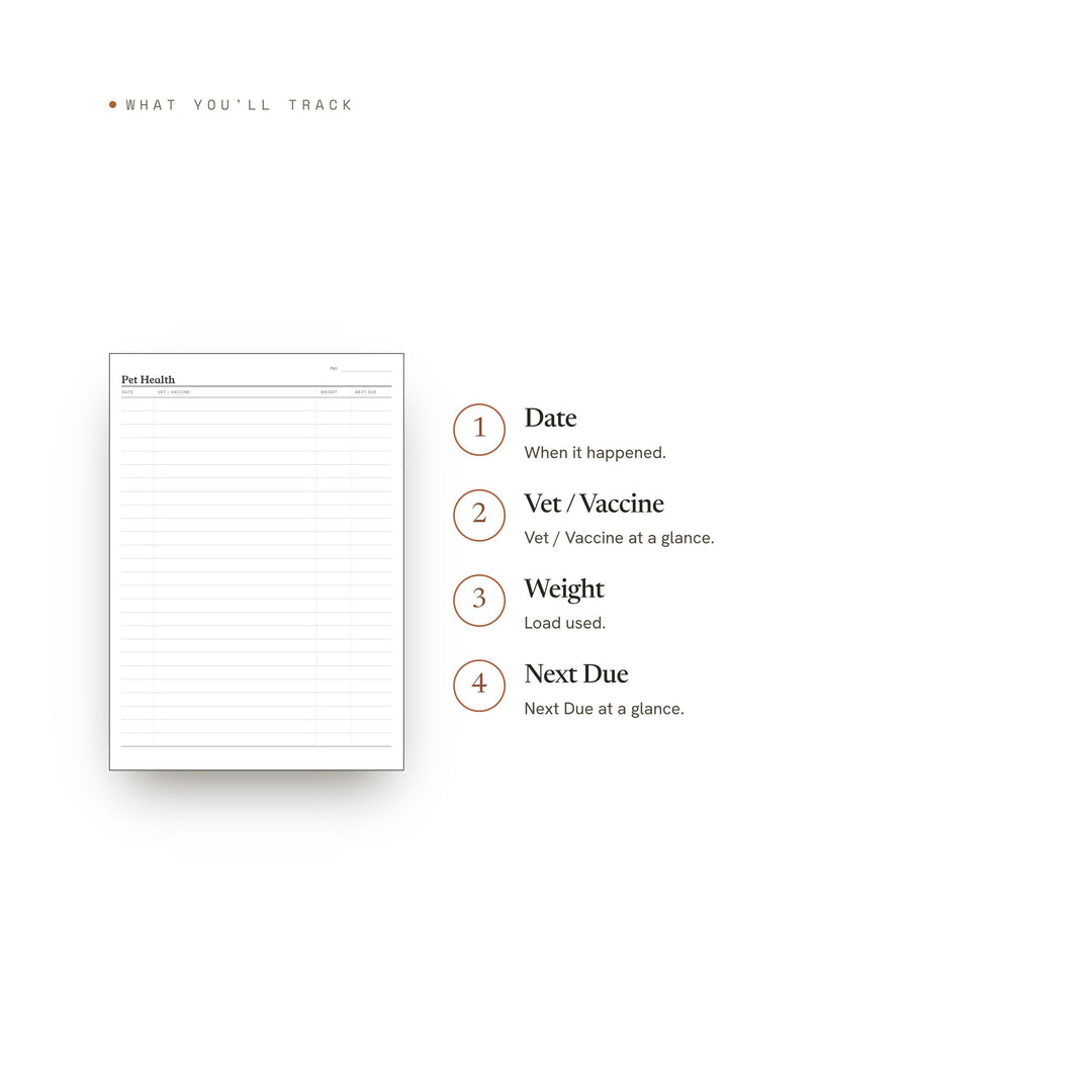 Pet Health printable planner insert — preview image 8 of 20