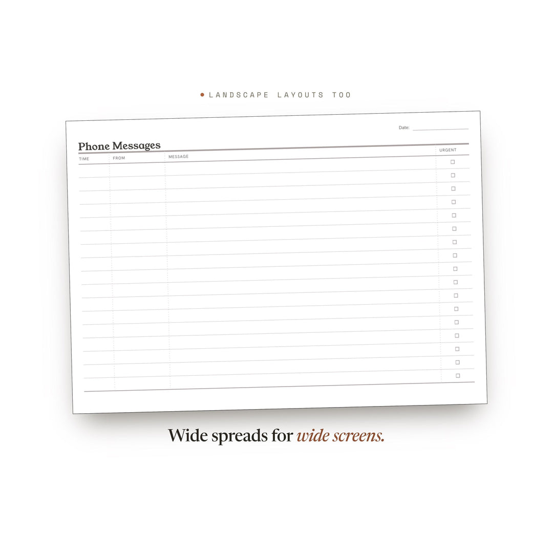 Phone Messages Planner Insert | Contact Log | GoodNotes iPad PDF | Digital Download