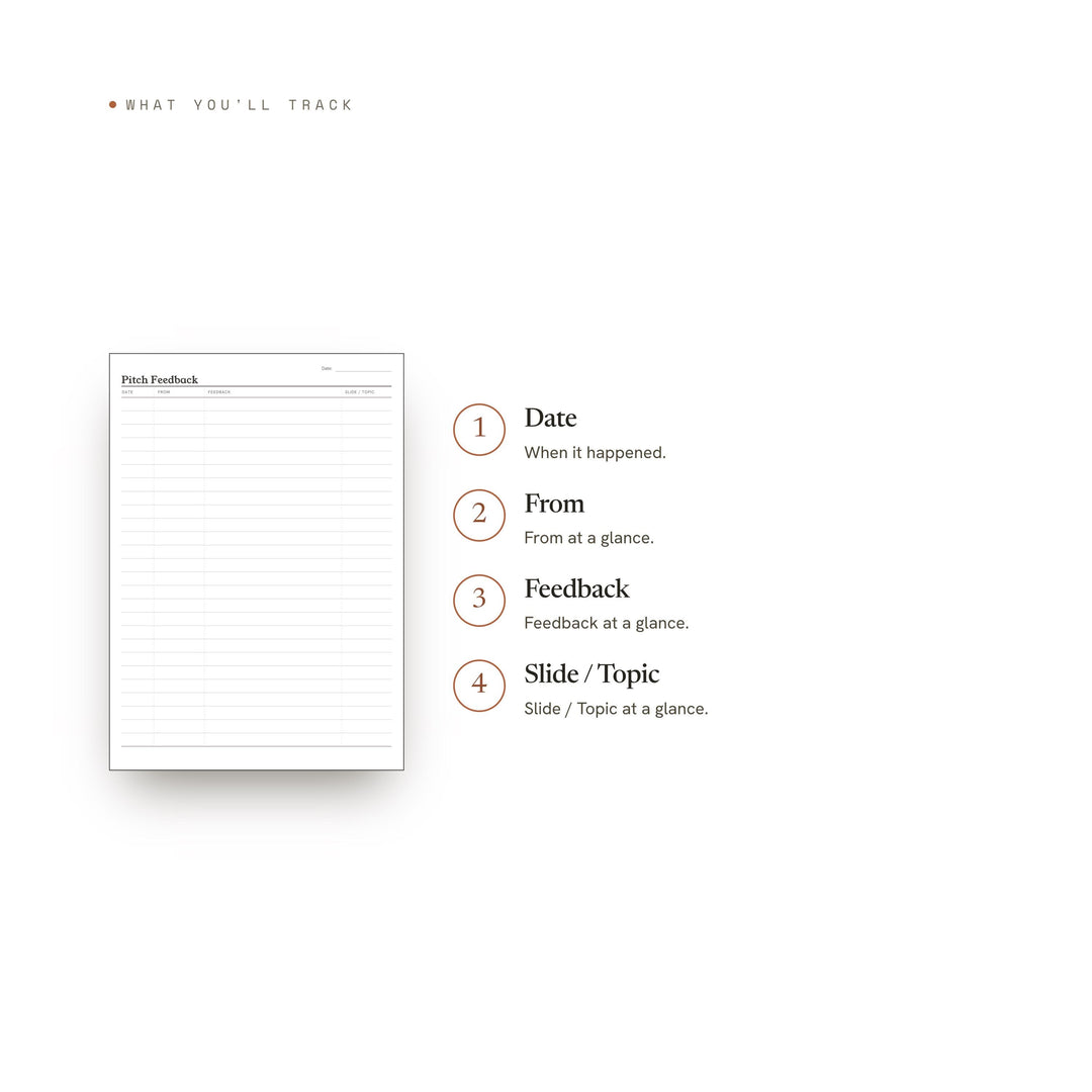 Pitch Feedback printable planner insert — preview image 8 of 20