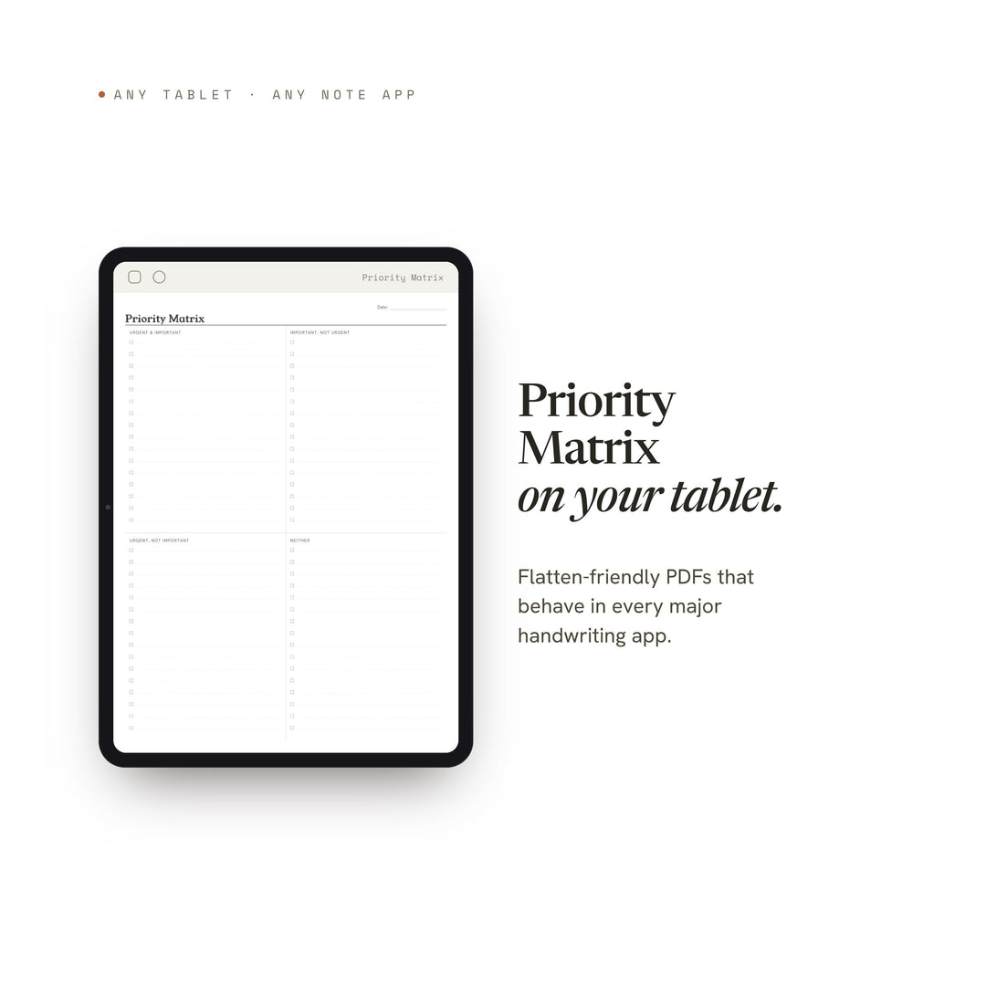 Priority Matrix Planner Insert | Study Planner | GoodNotes iPad PDF | Digital Download