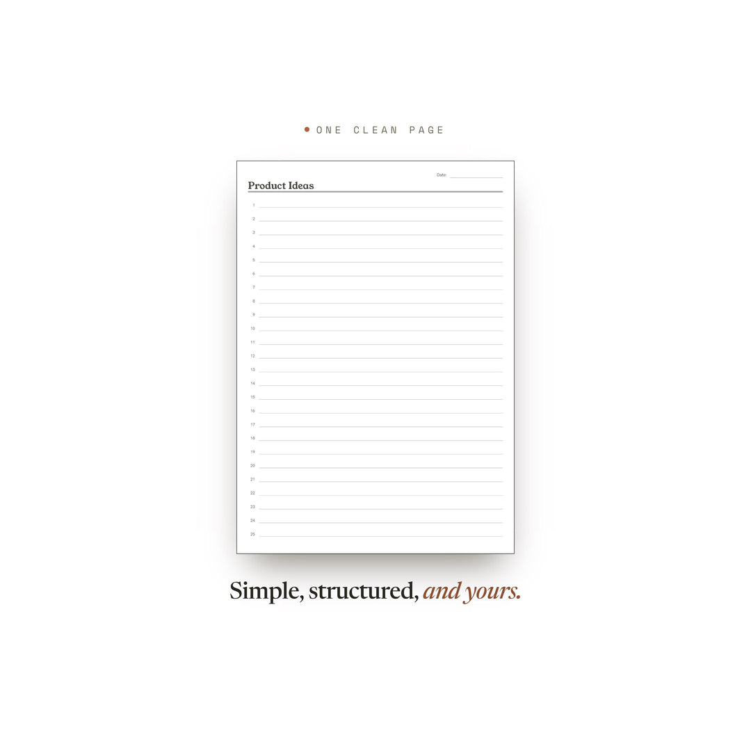 Product Ideas Planner Insert | Digital Download for GoodNotes, iPad, Printables