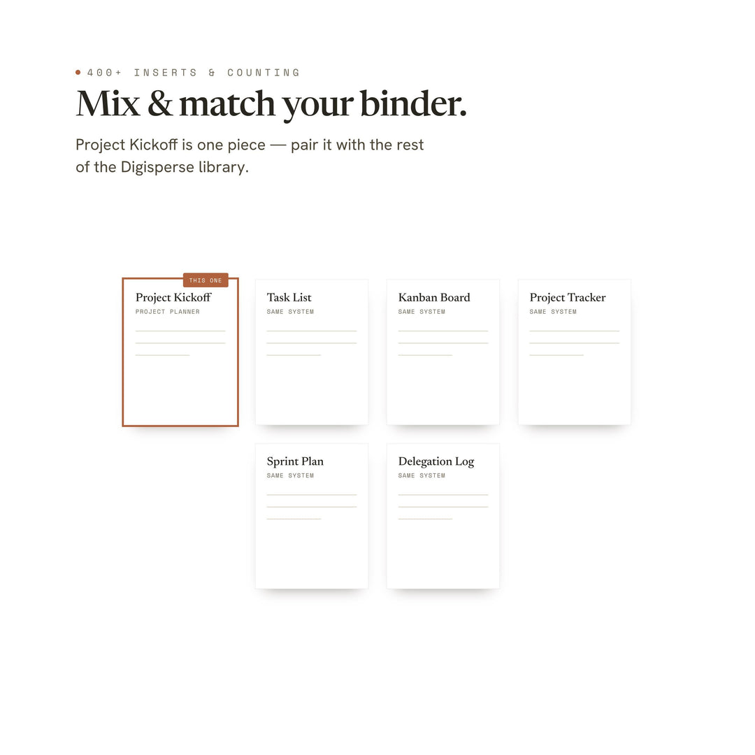 Project Kickoff Planner Insert | Project Planning, Tasks, Timeline (Digital Download)