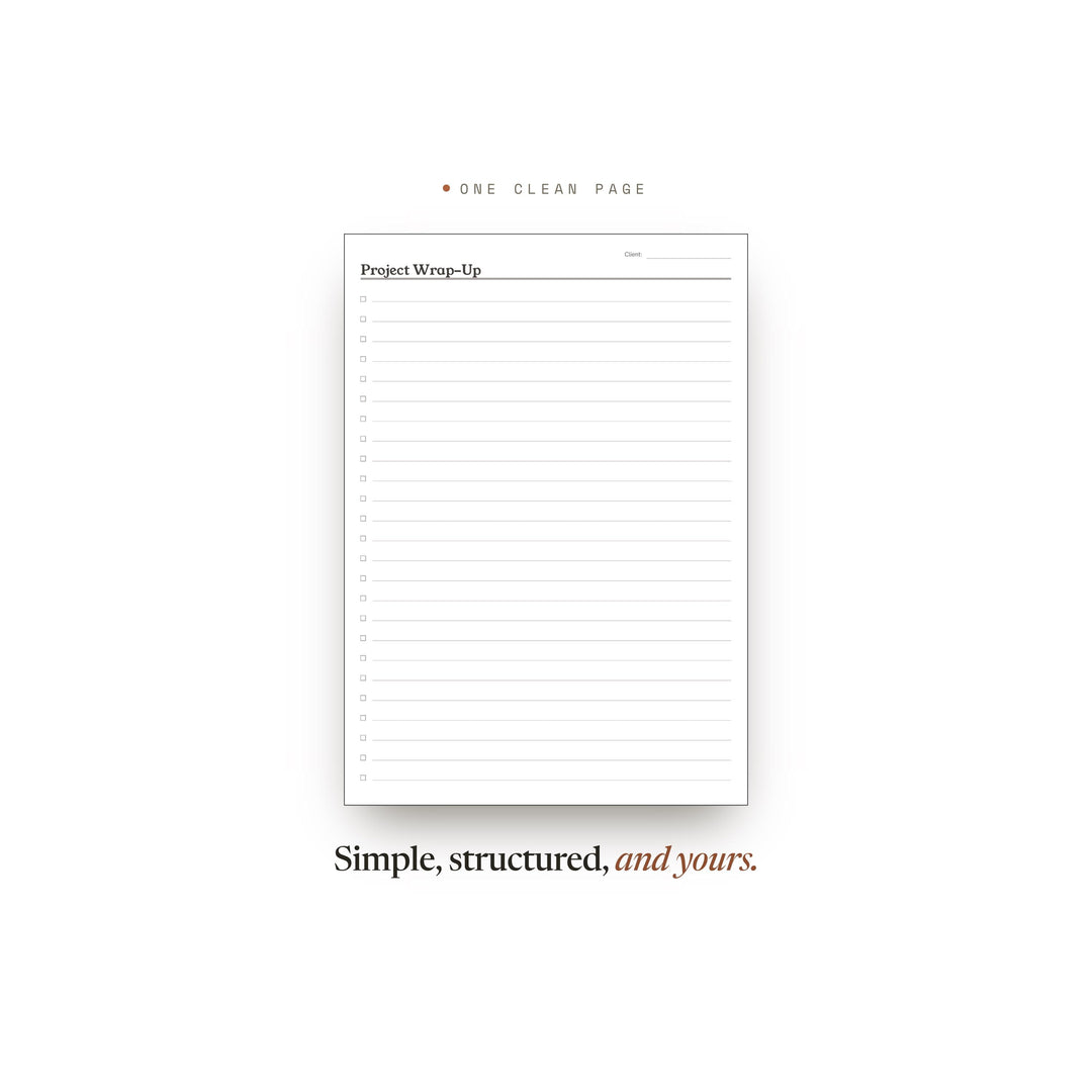 Project Wrap-Up Planner Insert | Freelance Planner | GoodNotes iPad PDF | Digital Download