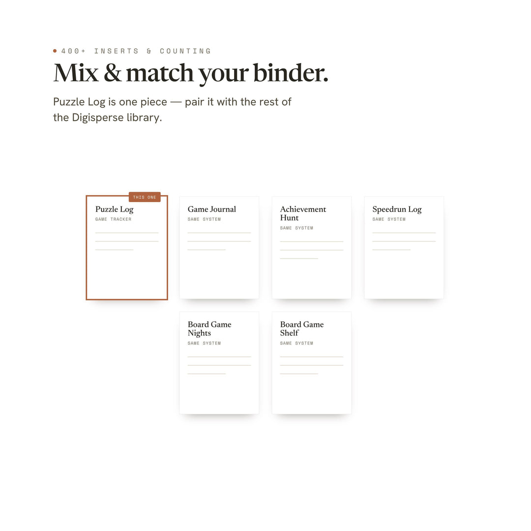 Puzzle Log Planner Insert | Game Tracker | GoodNotes iPad PDF | Digital Download