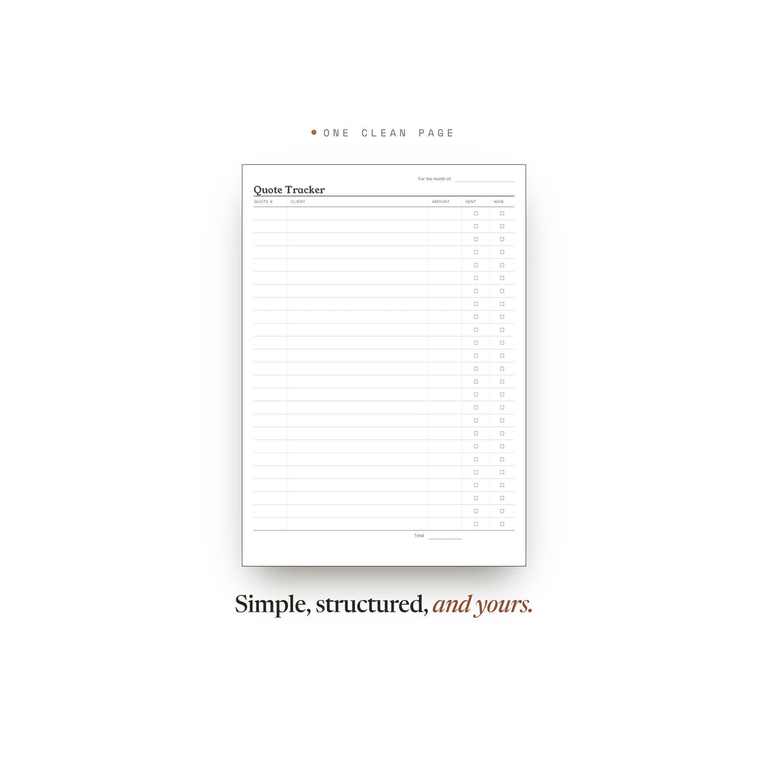 Quote Tracker Planner Insert | Client Tracker | GoodNotes iPad PDF | Digital Download