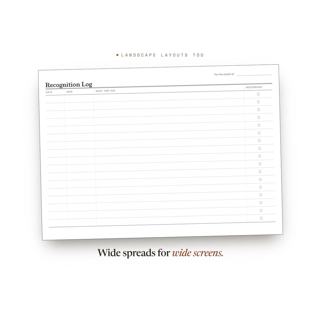 Recognition Log printable planner insert — preview image 15 of 20