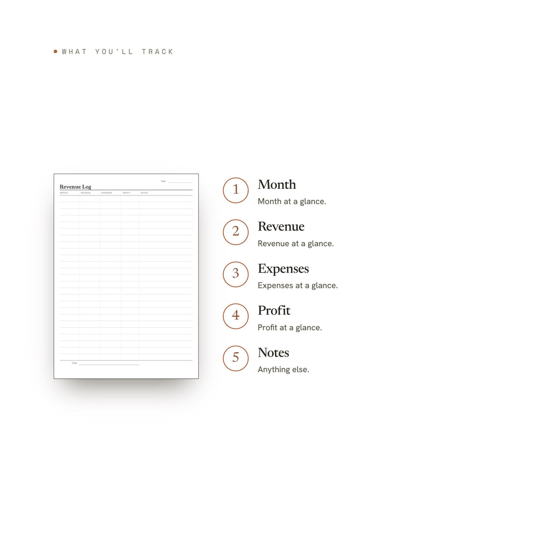 Revenue Log printable planner insert — preview image 8 of 20