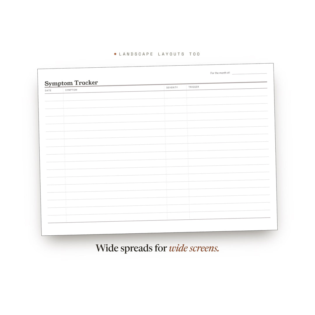 Symptom Tracker Planner Insert | Wellness Tracker | GoodNotes iPad PDF | Digital Download
