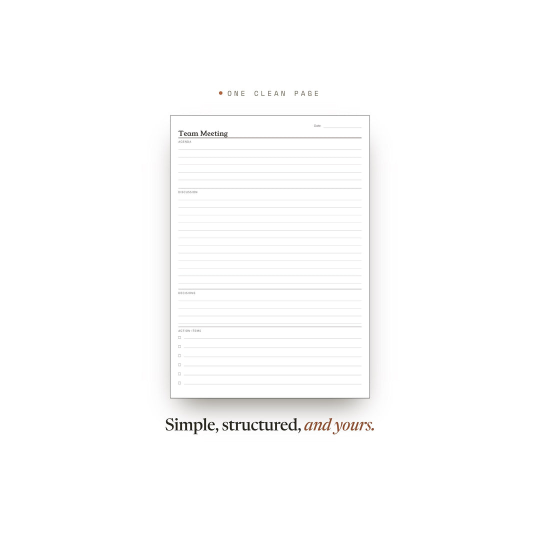 Team Meeting Planner Insert | Meeting Notes | GoodNotes iPad PDF | Digital Download