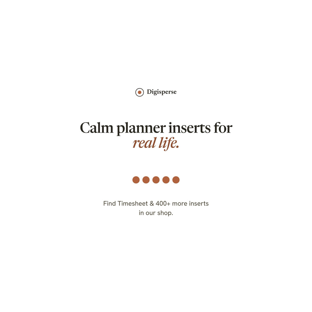 Timesheet Planner Insert | Time Blocking Page | GoodNotes iPad PDF | Digital Download
