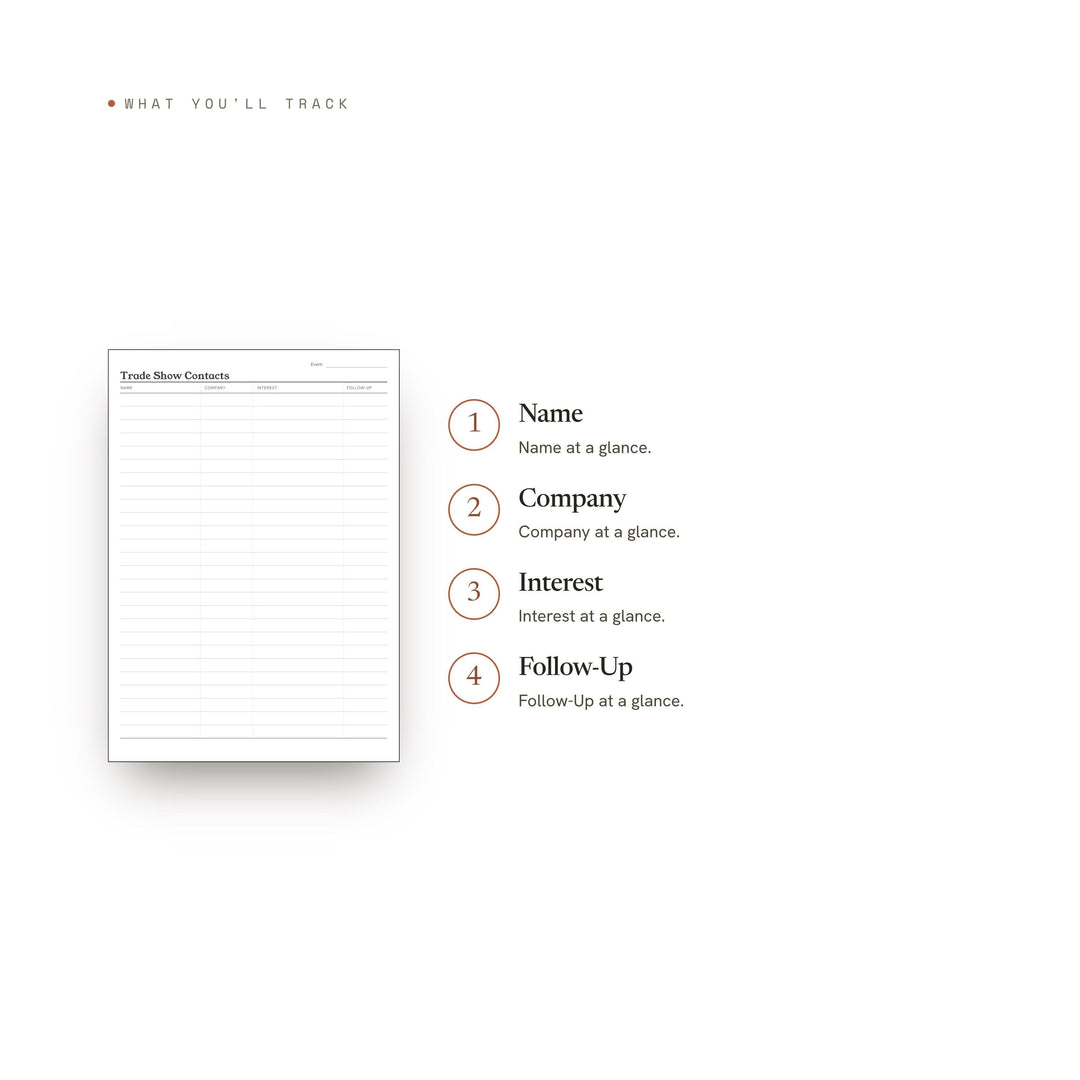 Trade Show Contacts printable planner insert — preview image 8 of 20