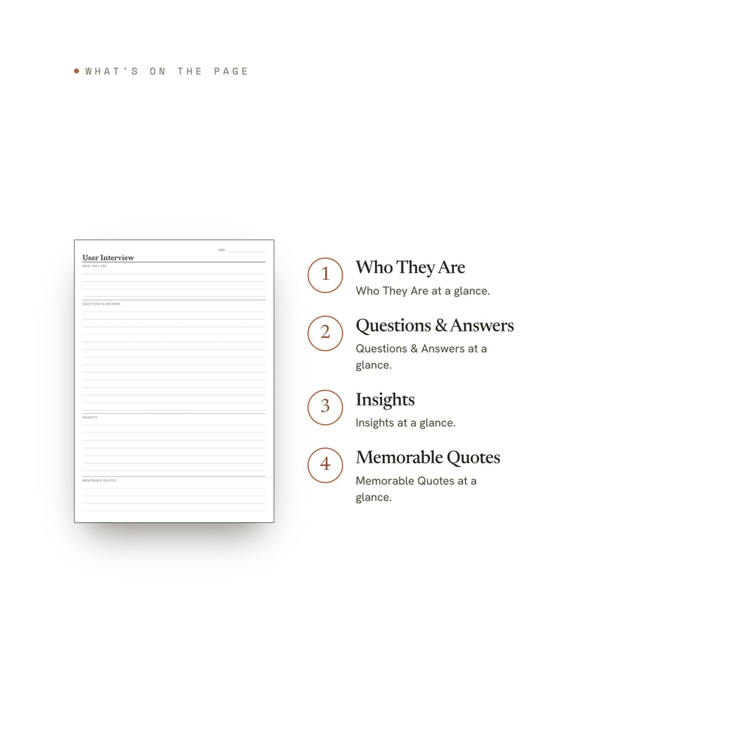 User Interview printable planner insert — preview image 8 of 20