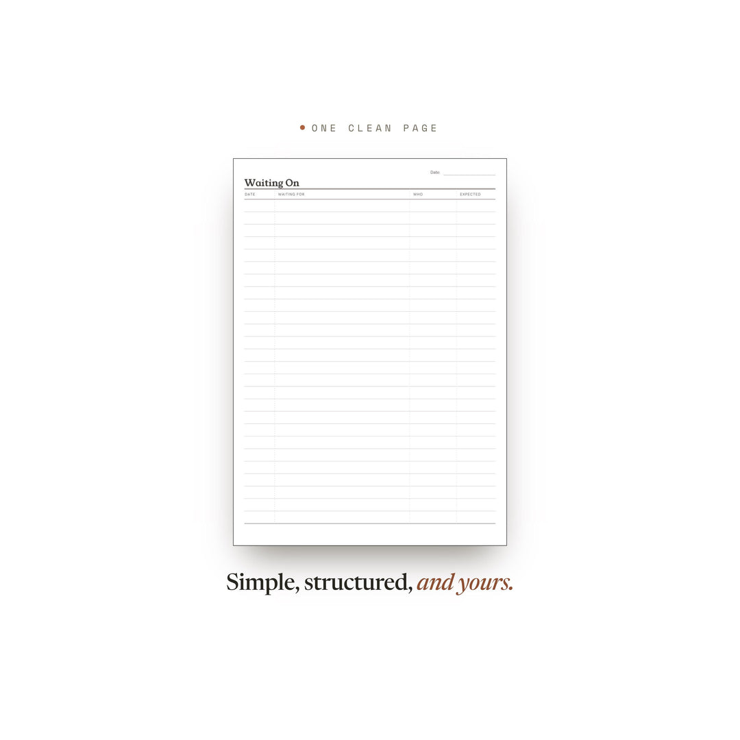 Waiting On Planner Insert | Study Planner | GoodNotes iPad PDF | Digital Download