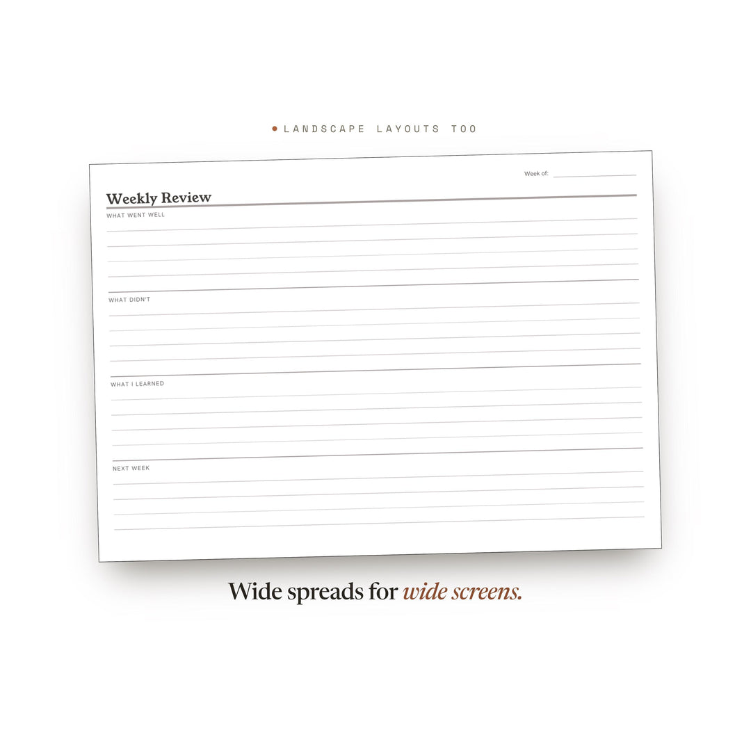 Weekly Review Planner Insert | Goal Planner | GoodNotes iPad PDF | Digital Download