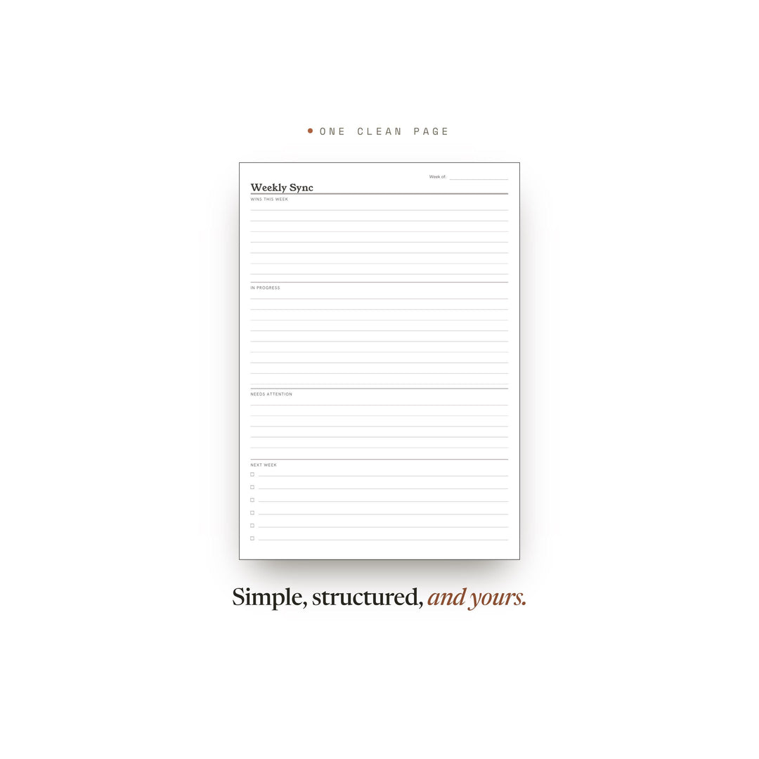 Weekly Sync printable planner insert — preview image 2 of 20