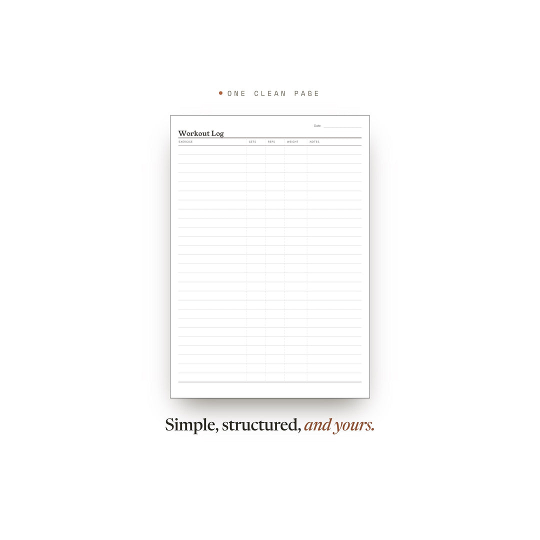 Workout Log Planner Insert | Wellness Tracker | GoodNotes iPad PDF | Digital Download