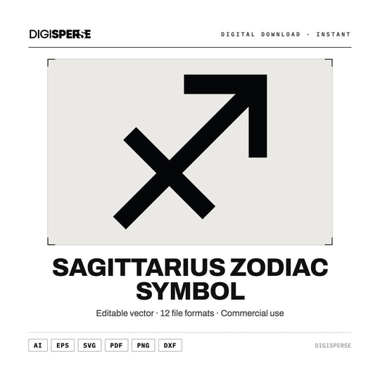 Sagittarius SVG PNG | Zodiac Graphic 12 File Formats | Cricut Silhouette Sublimation Digital Download