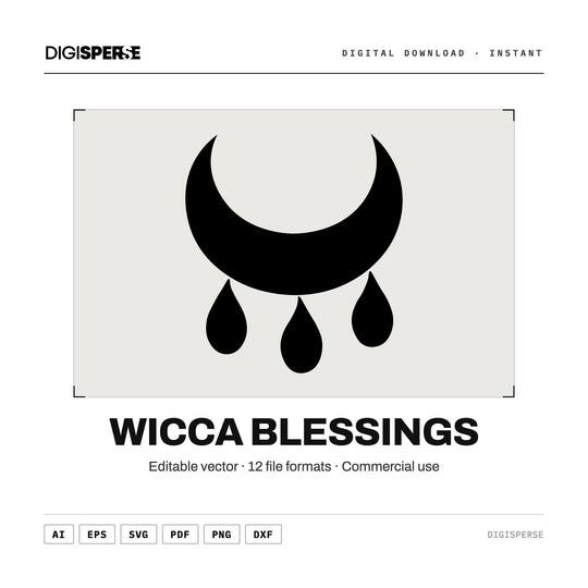 Wicca Blessings SVG PNG | Pagan Spiritual Witch Symbol | Cricut Silhouette 12 Formats Download