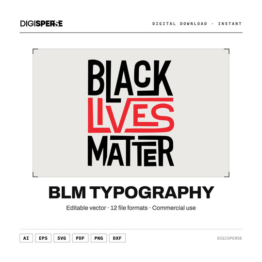 BLM Typography SVG PNG | Black Lives Matter Graphic 12 Formats | Cricut Silhouette Download