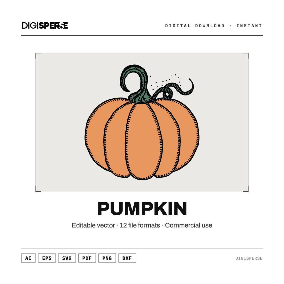 Pumpkin Illustration Vector Graphic (12 File Formats)