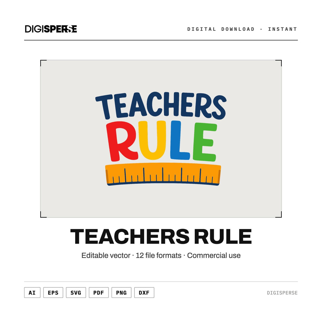 Teachers Rule SVG PNG | Ruler Teacher Appreciation Design | Cricut Silhouette | Back to School Gift