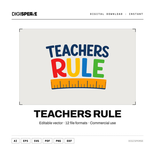 Teachers Rule SVG PNG | Ruler Teacher Appreciation Design | Cricut Silhouette | Back to School Gift
