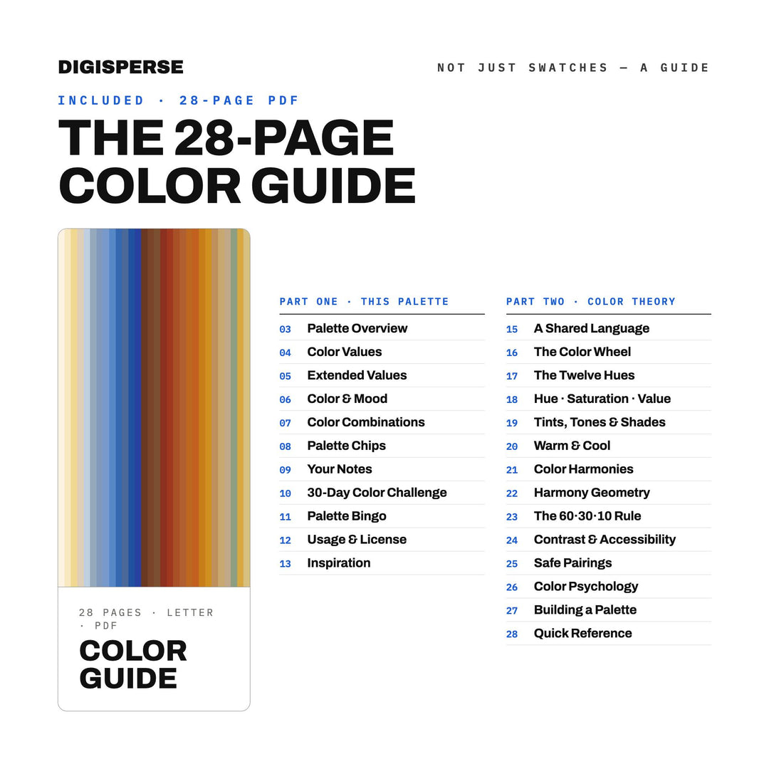 October Sky Color Palette | 30 Fall Colors, Procreate, ASE (Digital Download)