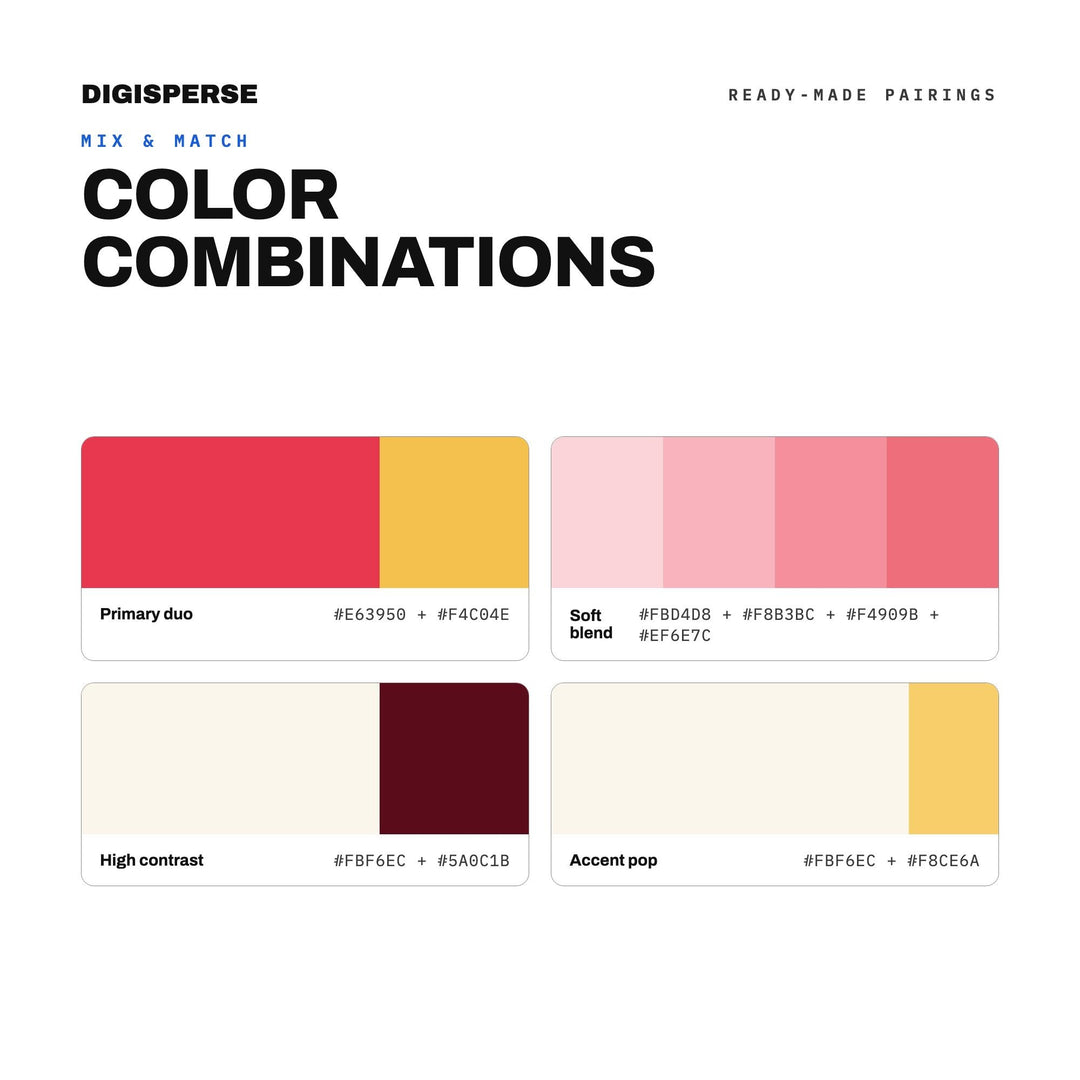 Cherry Red & Butter Yellow Color Palette | 30 Colors | Hex RGB CMYK | Color Guide | Procreate Swatches + ASE | Digital Download