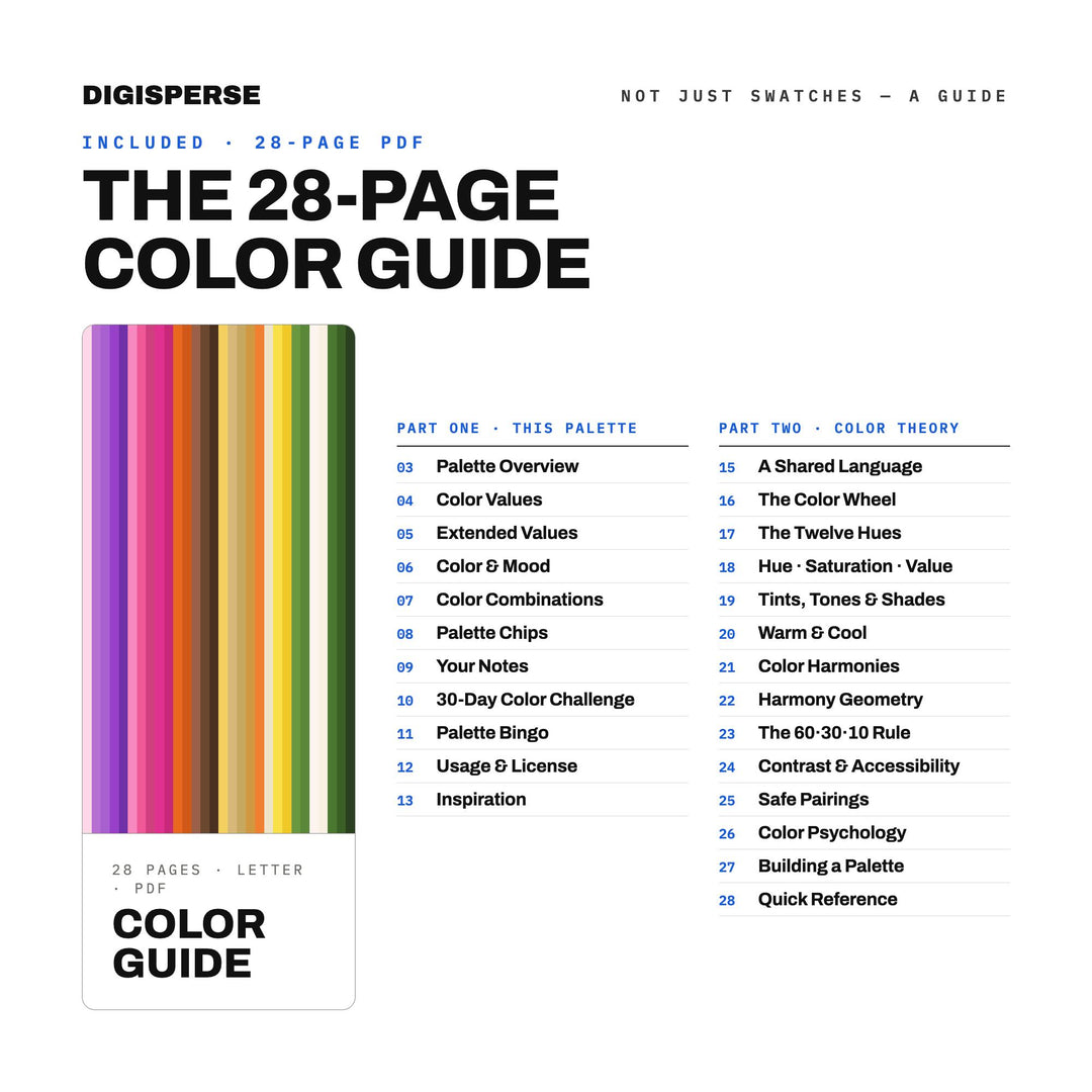 Desert Bloom Color Palette | 30 Procreate Swatches, HEX, RGB, CMYK (Digital Download)