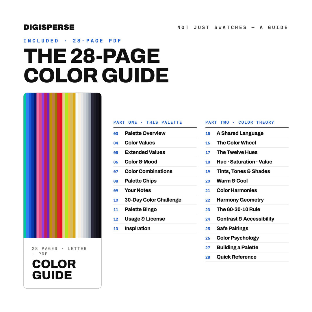 New Year's Eve Color Palette | 30 Procreate Swatches, ASE, PDF (Digital Download)