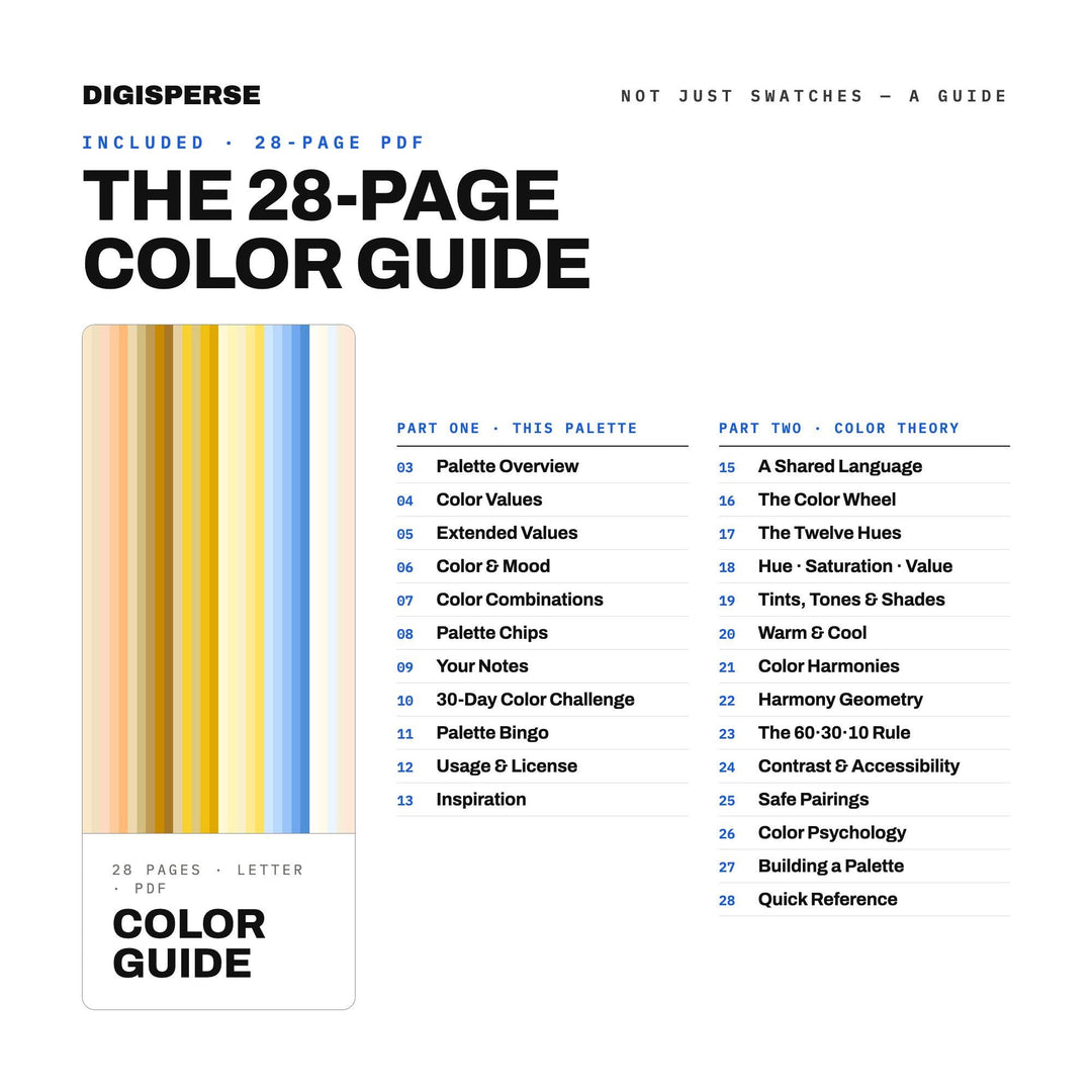 Butter Yellow Summer Color Palette | 30 Colors | Hex RGB CMYK | Procreate Swatches + ASE | Digital Download