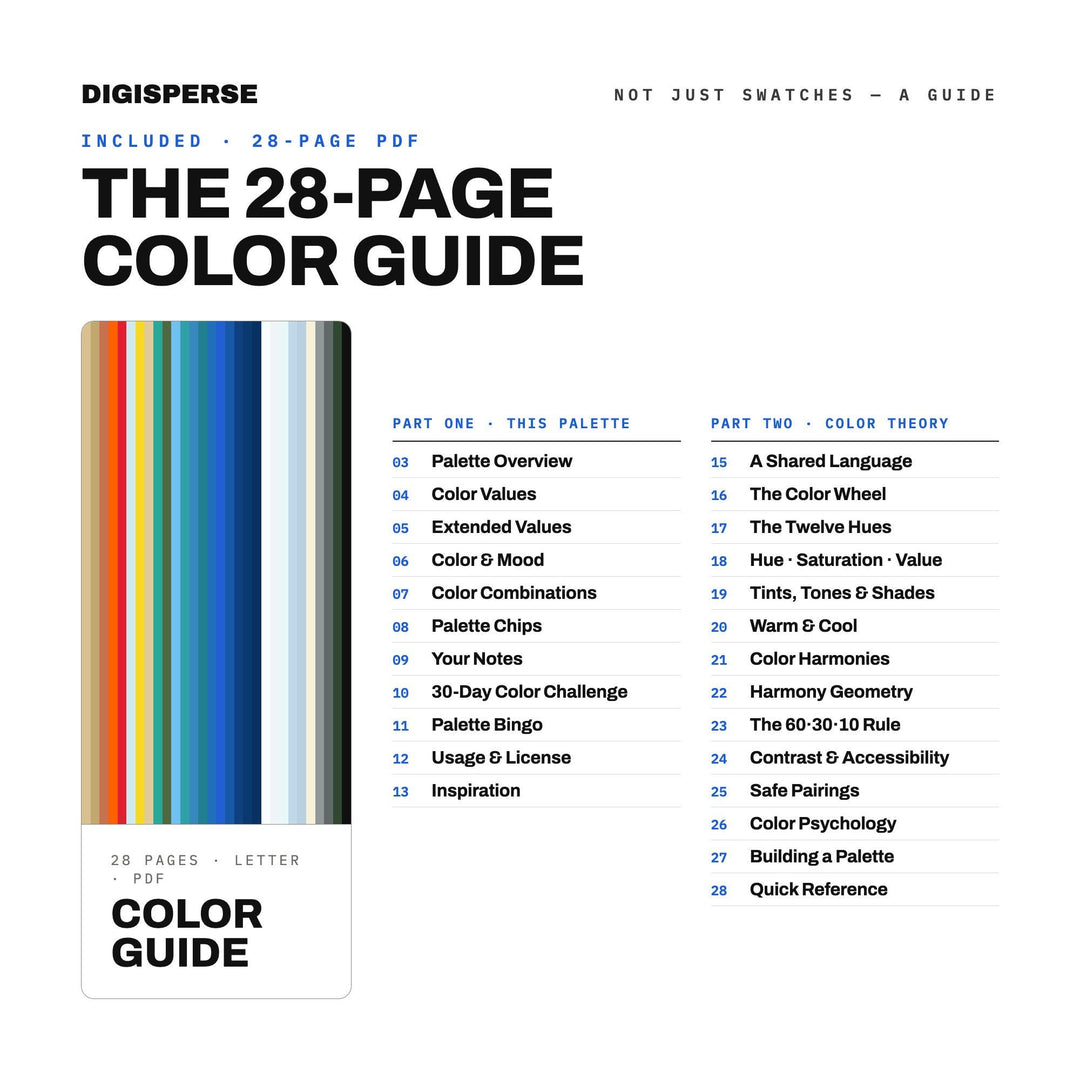Shore Break Surf Color Palette | 30 Procreate Swatches, Hex, RGB, CMYK, ASE (Digital Download)